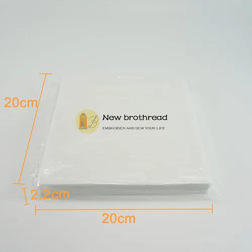 Miniatura 2 de New Brothread - Estabilizador de bordado desprendible para máquina de coser, 8"x8", 100 hojas precortadas, peso mediano, 1.8 onzas, compatible