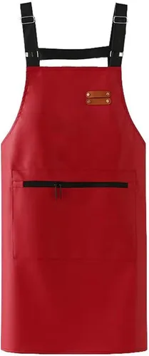 Miniatura 8 de Delantal impermeable,Delantal de cuero para hombres,Delantales de trabajo con un bolsillo grande ajustable para lavar platos delantal de cocina Negro