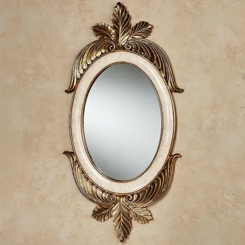 Miniatura 2 de Touch of Class Ashfield - Espejo de pared de hoja de acanto Oro envejecido, beige Estética victoriana Espejos de estilo vintage antiguo