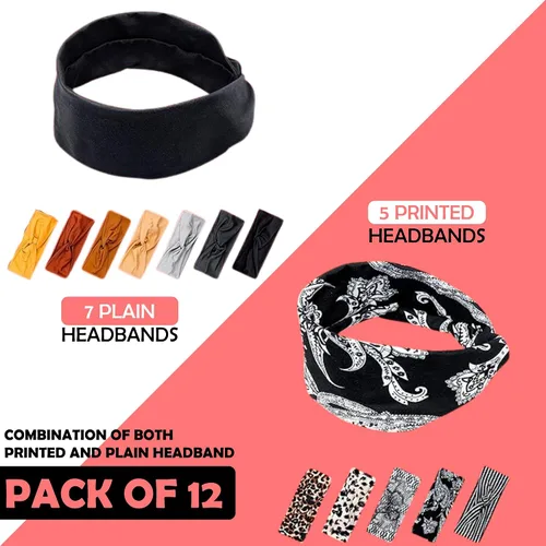 Miniatura 6 de Lotus78, Paquete de 12 diademas anchas para mujer, antideslizantes, modernas bandas deportivas para el cabello de mujer, bandas elásticas suaves