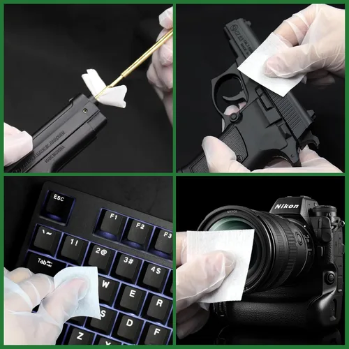 Miniatura 4 de Cotton Gun Cleaning Patches + Needle Odorless CLP Oil，Lint Free Gun Cleaning Cloth,Wipes for Pro Shot Pistol/All Caliber of Firearms Gun Cleaning