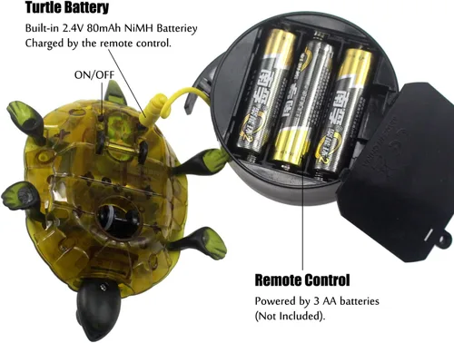 Miniatura 3 de Tipmant RC Turtle IR Control remoto tortuga Crawl falso animal eléctrico juguete vehículo para niños regalos de cumpleaños (marrón)