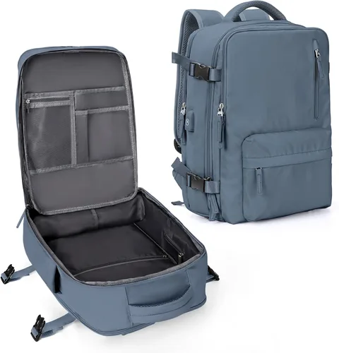 Miniatura 28 de WONHOX - Mochila grande, aprobada para vuelo, unisex, para viajes, trabajo, negocios o laptop, a1-Negro, Medium