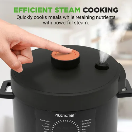 Miniatura 7 de NutriChef Olla a presión eléctrica de 6 cuartos de galón de capacidad Olla a presión digital de encimera de 9 funciones Tiempo y temperatura