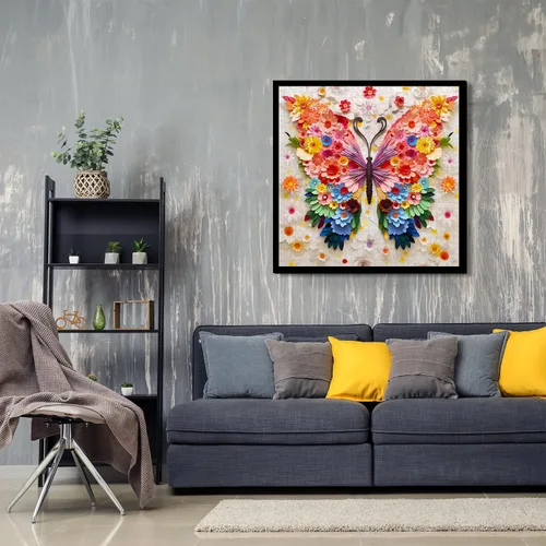 Miniatura 5 de Rompecabezas de Mariposas para Adultos 1000 Piezas, Desafiantes Rompecabezas de Flores Coloridas con Arte en Papel, Rompecabezas de Animales