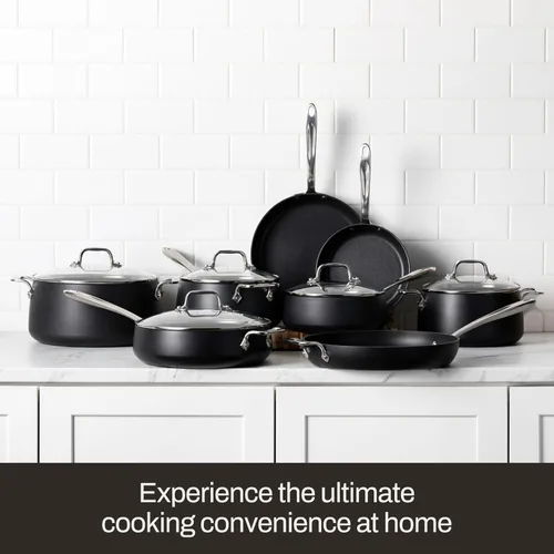 Miniatura 3 de All-Clad Hard Anodized Expert - Juego de utensilios de cocina antiadherentes, juego de 7 ollas y sartenes, inducción, OvenSafe 500F, incluye