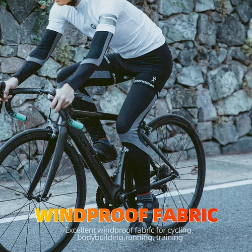 Miniatura 4 de ROCKBROS Calentadores de piernas para ciclismo y correr, para hombres y mujeres, para invierno, para clima frío, calentadores térmicos de forro