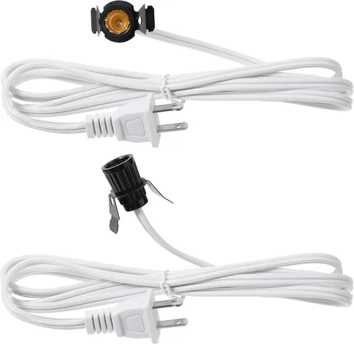 Miniatura 8 de Macarrie 2 Piezas Cables de Lámpara con Clip con Portalámparas E12 Cable de Repuesto de Lámpara Individual para Accesorios de Decoraciones de Pueblo
