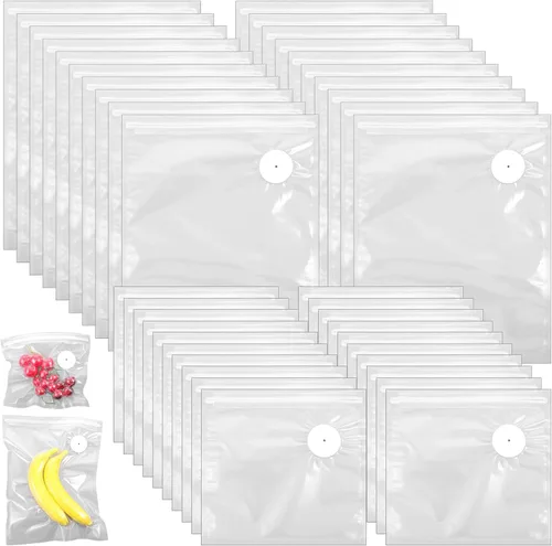 40 bolsas selladoras al vacío para alimentos con válvula de aire, bolsas reutilizables para Sous Vide (20 L+20 pequeñas)