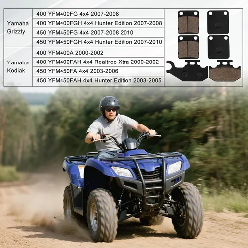 Miniatura 5 de Pastillas de freno Kodiak 400 para YAMAHA YFM400 Kodiak 400 2000 2001 2002 2005 2006 / YFM 400 Grizzly 2007 2008