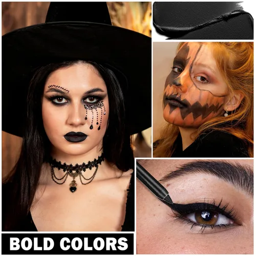 Miniatura 6 de Juego de delineadores de labios negro mate, lápiz labial líquido negro, tinte de labios de alta pigmentación negro y brillo de labios