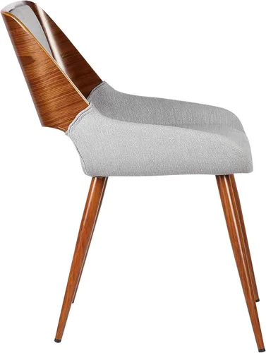 Miniatura 7 de Armen Living Silla de comedor Panda en tela gris y acabado de madera de nogal, 25 pulgadas de profundidad x 20 pulgadas de ancho x 31 pulgadas