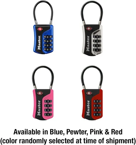 Miniatura 3 de Master Lock 4697D Establece tu propia combinación de candado de equipaje aprobado por la TSA, 1 paquete, los colores pueden variar