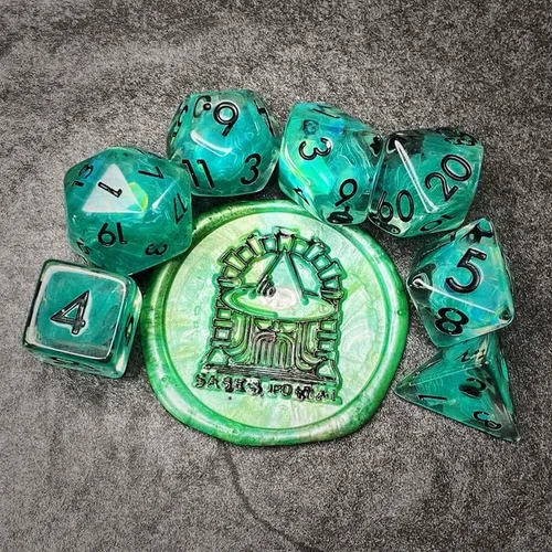 Miniatura 16 de Sage's Portal Cantrips - Juego de dados DND de resina de borde redondo, 7 piezas, juego de dados poliédricos DND para Dungeons and Dragons D&D RPG