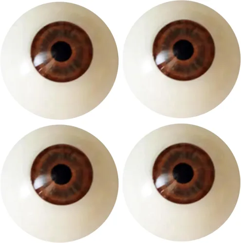Ojos acrílicos realistas, 2 pares de globos oculares huecos de plástico, 1.181 in de diámetro beige, ojos falsos semicirculares para decoración de