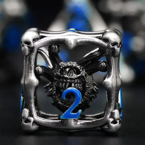 Miniatura 11 de Juego de dados de bala, dados de metal DND, dados de pistola ZHOORQI D6, regalos para D y D, juegos de rol (7 - plata de sangre)