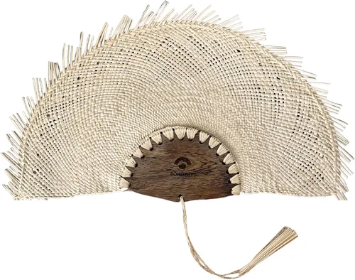 Miniatura 14 de Abanico De Mano - Abanico De Mano - Abanico De Mano - Abanico De Mano - Palma de paja bohemia, recuerdo de boda, decoración de pared, accesorios