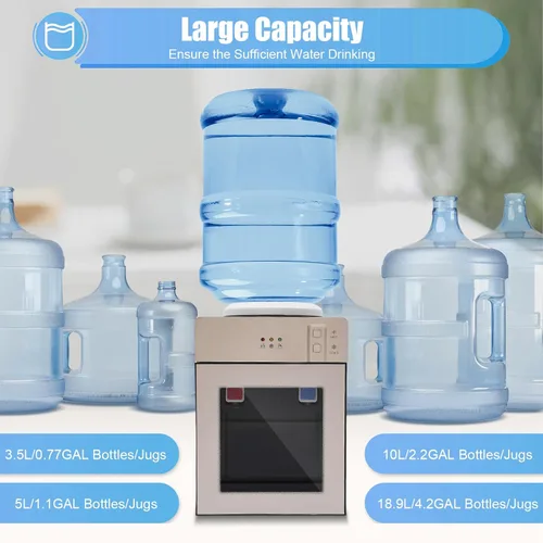 Miniatura 2 de Dispensador de enfriador de agua para encimera, dispensador de agua fría y caliente, botella de 3 a 5 galones, enfriador de agua fría caliente