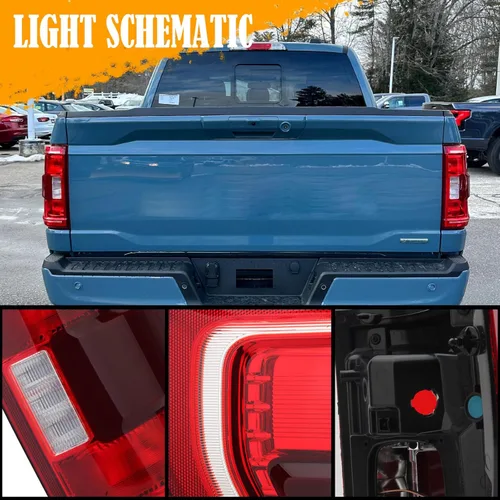 Miniatura 4 de Conjunto de luz trasera para Ford F150 XLT 2021, 2022, 2023, lámpara de freno trasera, tipo halógeno, punto ciego, lado derecho del pasajero