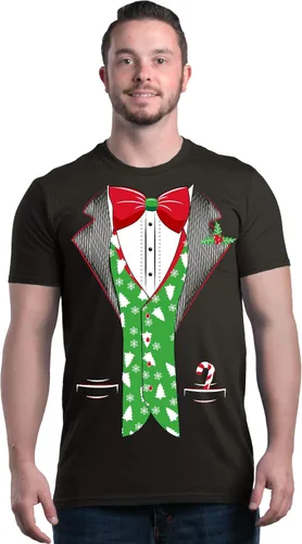 Miniatura 2 de shop4ever Disfraz de Navidad de esmoquin con chaleco para árbol de Navidad, camisas navideñas