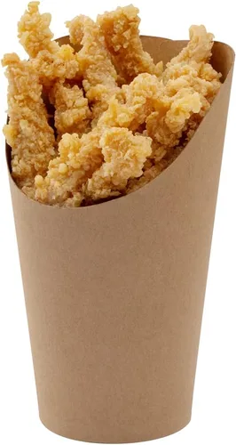 Miniatura 22 de Restaurantware Bio Tek - Recipientes de papas fritas de 12 onzas, 100 tazas desechables de charcutería, diseño inclinado, redondo, a rayas