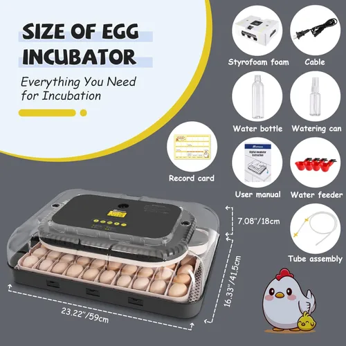 Miniatura 9 de Sailnovo Incubadoras para incubar huevos de 70 huevos con giro automático de huevos y humidificación automática, control de temperatura, incubadora