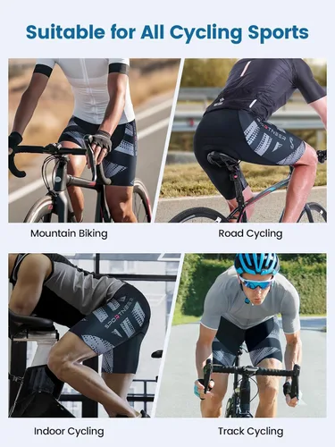 Miniatura 19 de Sportneer Pantalones cortos de ciclismo acolchados para hombre, acolchado 4D, pantalones cortos de ciclismo para hombre, transpirables y absorbentes