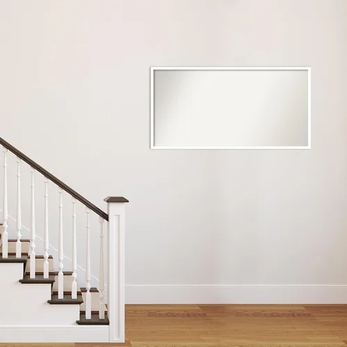 Miniatura 687 de Amanti Art Espejo de baño blanco para sobre el fregadero, 32 x 45 pulgadas, espejo de tocador rectangular blanco esbelto, marco de madera moderno