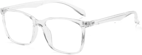 ANRRI Gafas de luz azul para hombres y mujeres, transparentes, bloqueo de luz azul, lentes de computadora antifatiga ocular, marco transparente