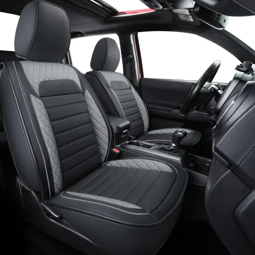 Miniatura 7 de LUCKYMAN CLUB Tacoma - Fundas de asiento de ajuste personalizado para Tacoma Crew Cab 2016-2023 con piel sintética (negro)
