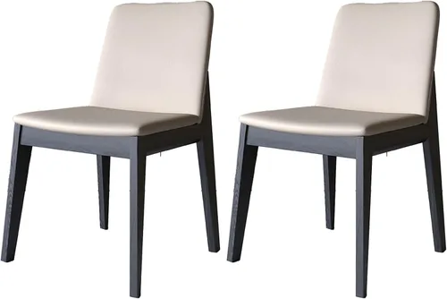 Miniatura 29 de Sillas de comedor tapizadas gruesas, sillas de cocina modernas de madera sólida, sillas de comedor tapizadas de cuero con marco minimalista, muebles