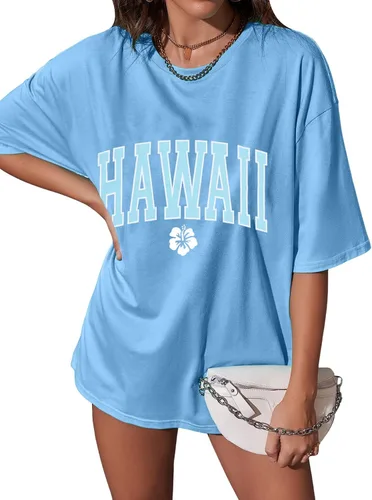 Camisas hawaianas para mujer, camisa de flores, camisetas gráficas de gran tamaño, ropa tropical para vacaciones, camiseta de vacaciones de verano