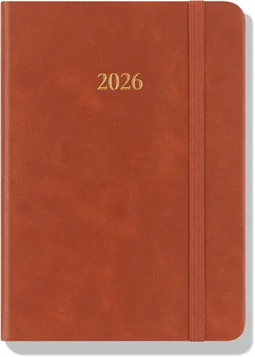 Miniatura 2 de Wykeham's Agenda diaria ejecutiva 2026 – Días festivos y formato – Personalización disponible (marrón, 6 x 4.5 pulgadas)