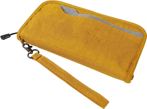 Miniatura 5 de ZOPPEN Cartera de viaje RFID y organizador de documentos con cremallera con correa de muñeca extraíble, Cartera RFID