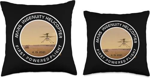 Miniatura 3 de Mars Ingenuity Helicóptero Perseverancia Ropa Mars Ingenuity Helicóptero Flying Perseverance Rover Throw Pillow, 16x16, Multicolor