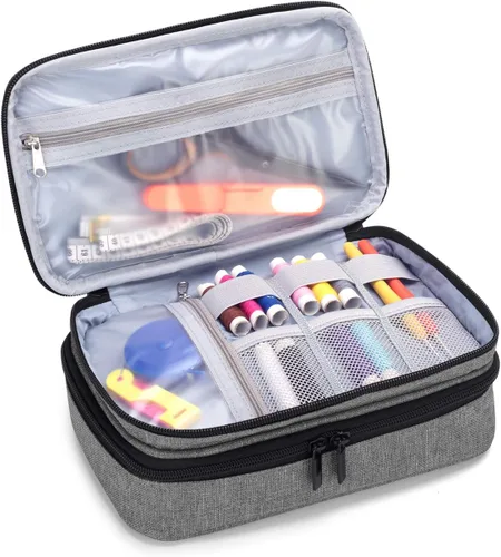 Miniatura 2 de Luxja Organizador de accesorios de costura, organizador de suministros de costura de doble capa para agujas, tijeras, cinta métrica, hilo y otras