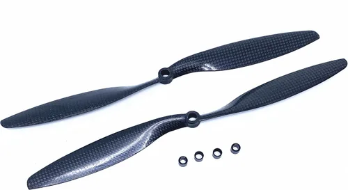 Miniatura 2 de KingVal Reemplazo de 2 pares de hélice CW/CCW de fibra de carbono 1245 compatible con RC Quadcopter Drone Black 2 Pairs 1245