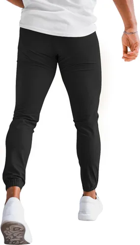 Miniatura 2 de GINGTTO Pantalones deportivos casuales de sarga para hombre, de nailon, con entrepierna elástica de 28 pulgadas