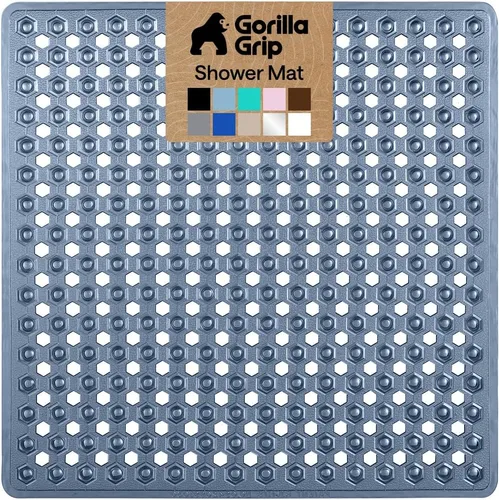 Miniatura 29 de GORILLA GRIP Alfombrilla para bañera patentada, lavable a máquina, con ventosas y orificios de drenaje para mantener las bañeras limpias, suave