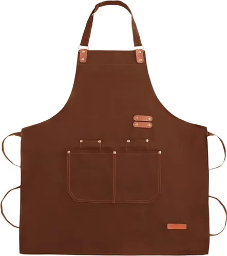 Miniatura 14 de Delantal de Cocina Teskyer con Bolsillos, Resistente al Agua y al Aceite, Delantal de Lona con Espalda Cruzada para Hombre Mujer Chef Servidor