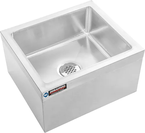 Miniatura 7 de DuraSteel Fregadero de fregona de acero inoxidable con drenaje de fregadero/colador - Certificado NSF - 24 pulgadas de ancho x 24 pulgadas de largo