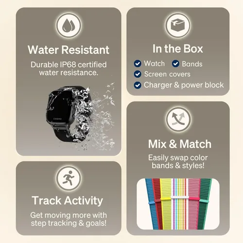 Miniatura 8 de JrTrack 5 Kids Smart Watch de Cosmo El mejor reloj de teléfono seguro para niños Seguimiento GPS de precisión en tiempo real Llamadas