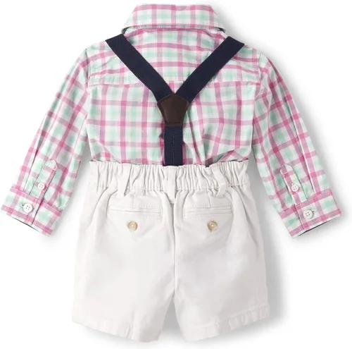 Miniatura 4 de Gymboree Conjunto de body de manga larga y pantalones cortos chinos para bebé
