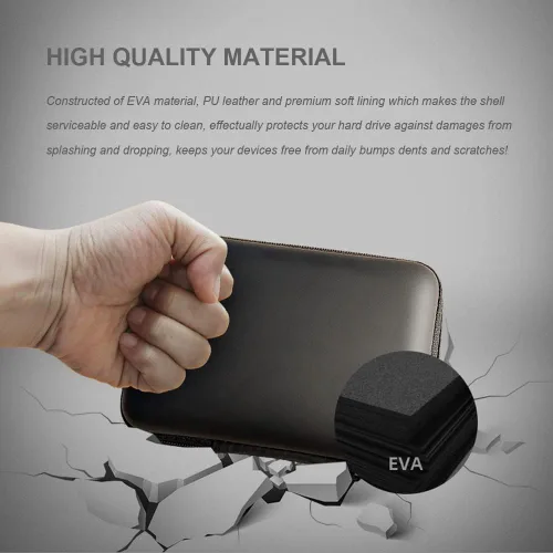 Miniatura 4 de Estuche de transporte para disco duro, organizador de almacenamiento, bolsa de transporte universal compatible con Western Digital WD Elements Azul