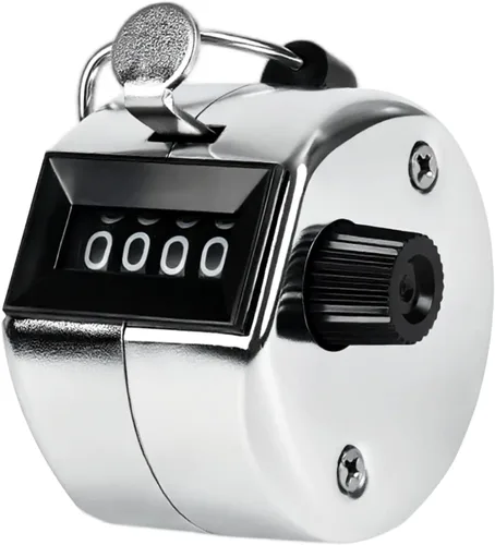 Contador de Mano de Metal, Contador Clicker con Pantalla de 4 Dígitos, Contador Manual Mecánico para Contar, Golf, Béisbol, Tejido, Entrenamiento,