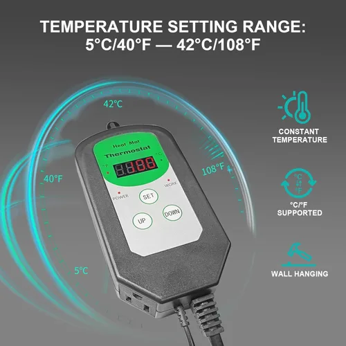Miniatura 3 de Termostato digital con termostato térmico (certificado EMC) para germinación de semillas, reptiles e invernadero de incubación de cría de cerveza