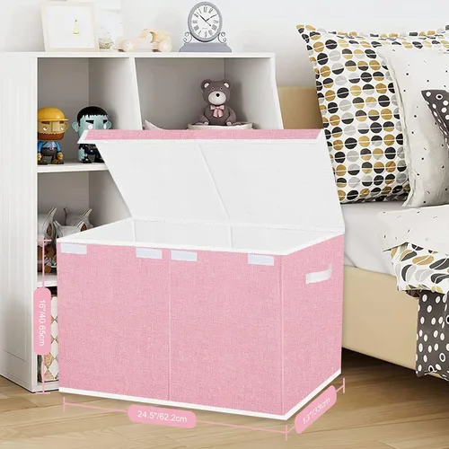 Miniatura 4 de Pantryily Caja de almacenamiento de juguetes para niñas, cajas organizadoras y almacenamiento con tapas y asas para guardería, sala de juegos, 24.5