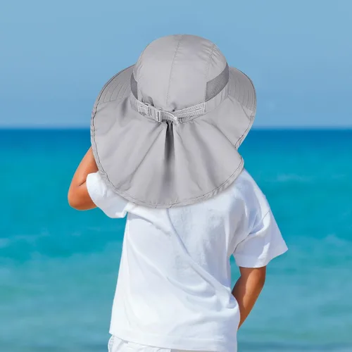 Miniatura 64 de Sombrero de sol para niños, protección UV, unicornio, verano, playa, jugar con ala ancha, solapa para el cuello para niñas y niños