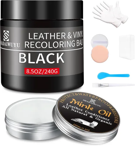 Miniatura 9 de Bálsamo restaurador de color para cuero, 8.5 onzas, kit reparador para muebles e interiores de autos, pintura para cuero ideal para arañazos, cuero