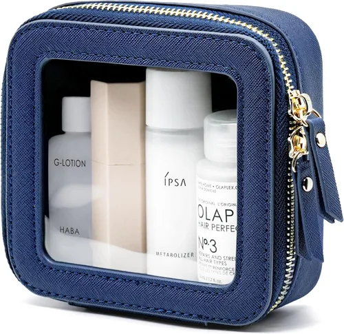 Miniatura 67 de Bolsa de maquillaje transparente Popvibe, estuche de cosméticos de viaje con cremallera, bolsa de aseo transparente con cremallera, organizador Malva